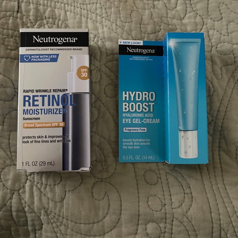 Neutrogena rapid wrinkle repair and Hydro Boost eye gel cream